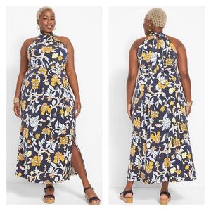 LANE BRYANT Women’s Floral Tie-Halter Sleeveless Maxi Dress 18/20P